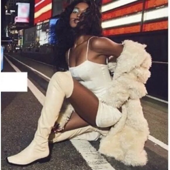 SCHUTZ Shoes - Schutz Eggshell Guily Up Over the Knee Boots 6.5